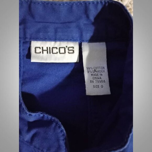 Chico's blue utility jacket coat women's size 4 (Chico's size 0) - Picture 4 of 5